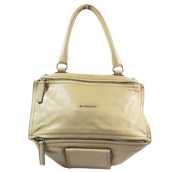 GIVENCHY PANDORA 2-way handbag crossbody shoulder bag Boston leather beig...